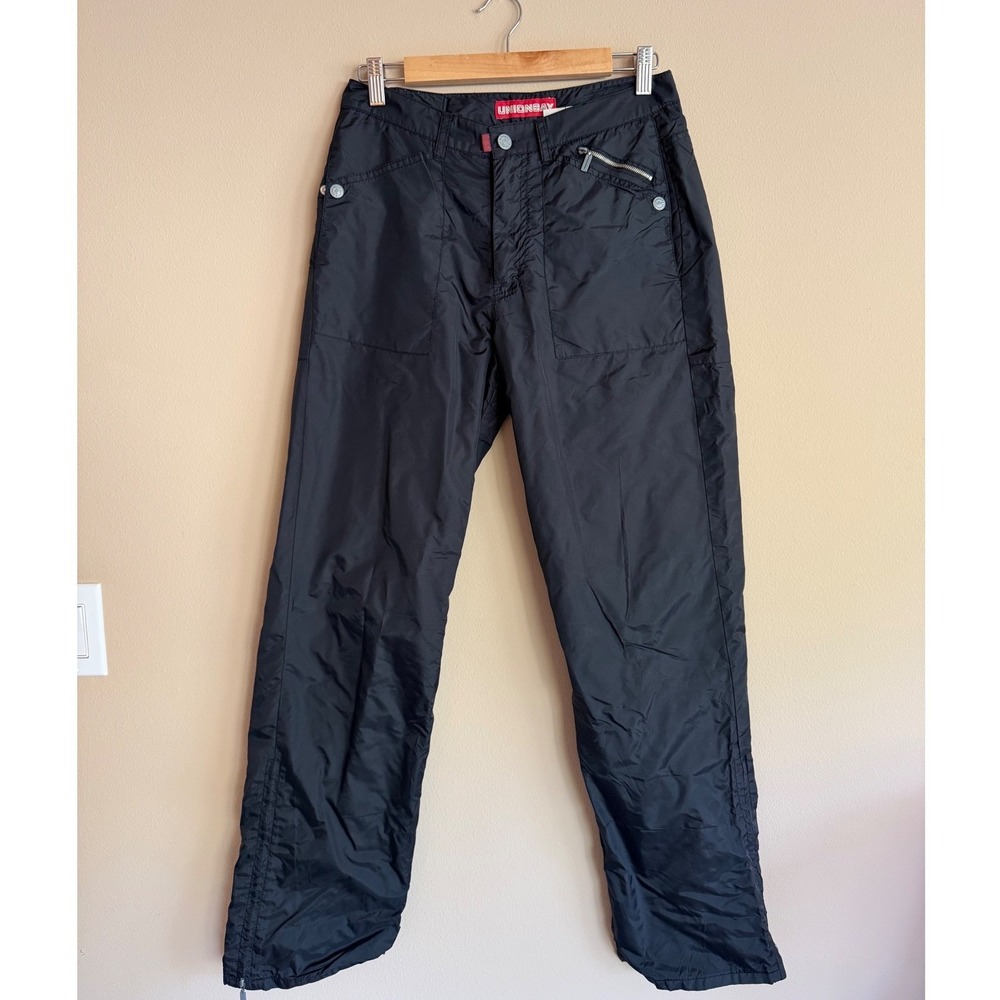 Unionbay Black Nylon Cargo Pants Women's Y2K‎ Utility Gorpcore Zip Pocket